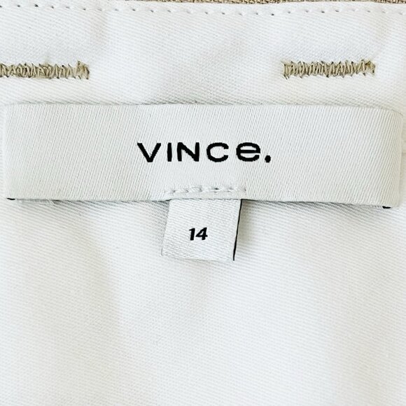 NWT VINCE Women Linen Blend Light Brown Pants w/Pintuck Size 14 Wide Leg $395.00 - Picture 8 of 15